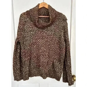 BNWOT Brown Cowl Sweater with 3 Buttons on Side  Size XL